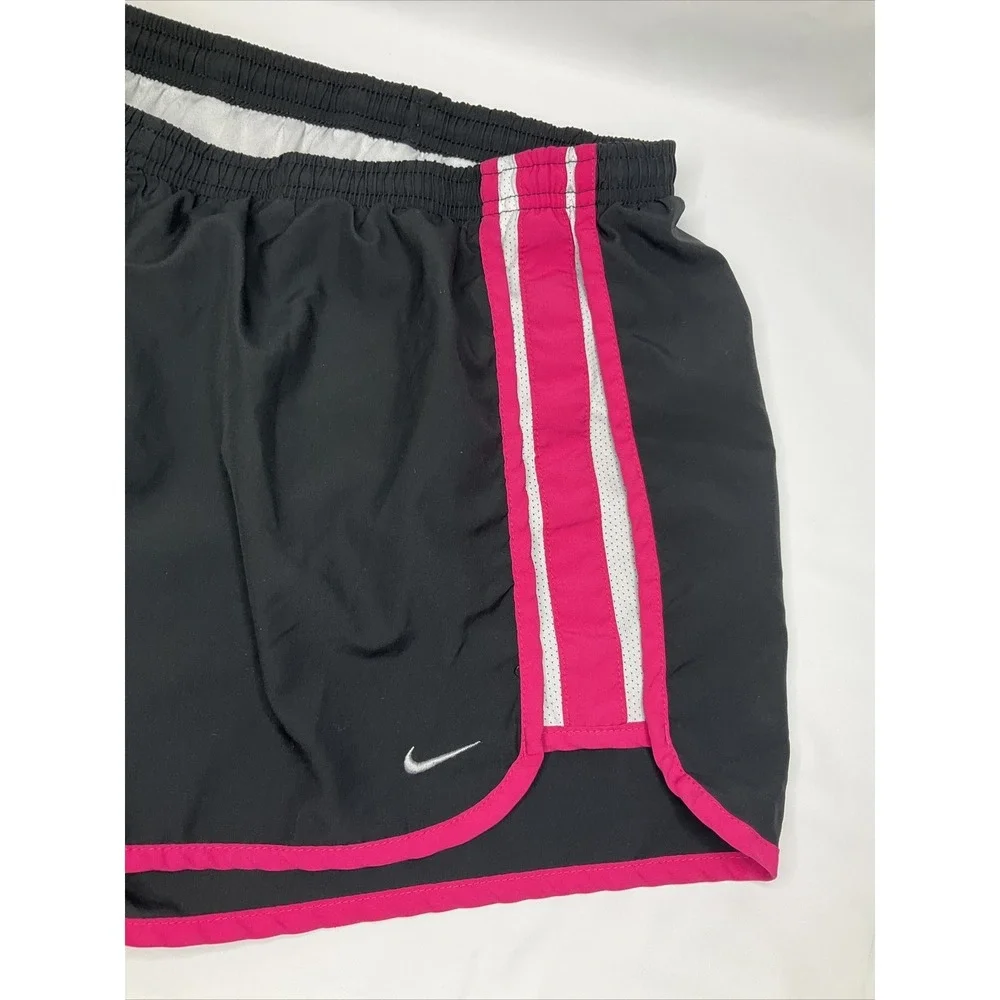 Nike Tempo Shorts Women Sz Large Running Athletic Fitness Lined Black Fuchsia